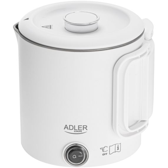 Електрочайник Adler AD 1388w дорожній 650Вт/ 0.8л/ подвійні стінки/ автовимкнення/ білий | Зображення 1