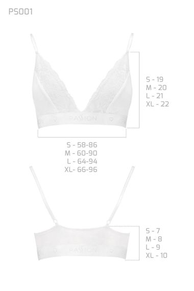 Еластичний топ з мереживом Passion PS001 TOP L, white Sex Aura | Зображення 2