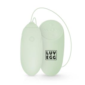 Віброяйце з дистанційним пультом Luv Egg, силіконове, зелене, 6.5 х 3.5 см