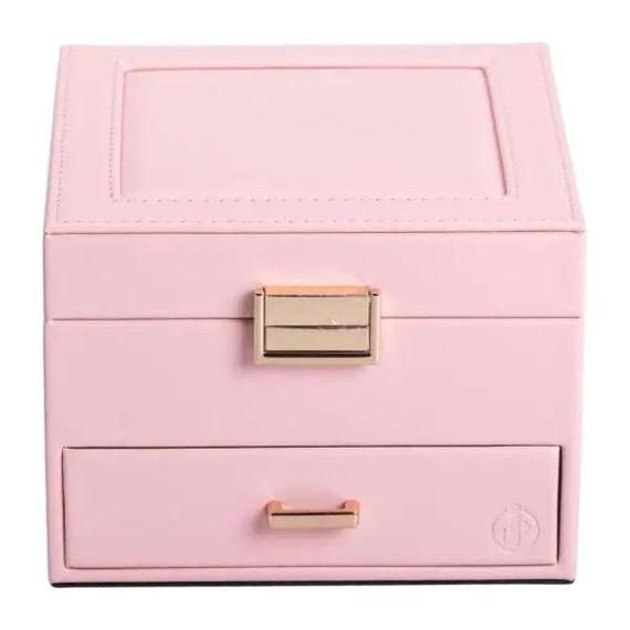 Скринька для прикрас з еко шкіри 2 яруси органайзер для ювелірних виробів HP-5-2P | Зображення 5