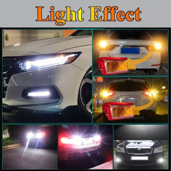 Світлодіодні лампи Eseestar T25 3157 P27/7W білого кольору 6000 K з вбудованим резистором і чипом 34LED-SMD3020 | Зображення 6