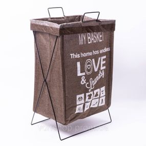 Корзина для белья на подставке 36×32×52 (см) мягкая Коричневая HP-41-11HAKI