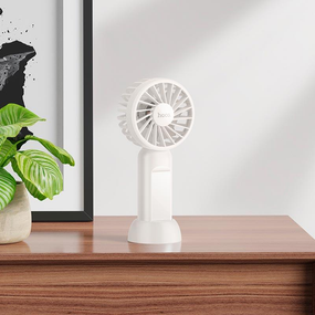 Вентилятор портативний настільний ручний Hoco HX60 1200mAh з вбудованим акумулятором, 3 режими White