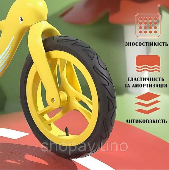 Велобіг з дельфіном, складаний беговел від 2 до 5 років, надувні колеса 12", навантаження до 40 кг, ВА03 4 кг | Зображення 3