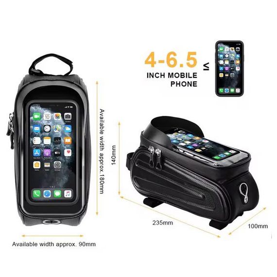 Велосумка F003/221G на кермо з відділенням під смартфон 23.5x10x14см | Зображення 5