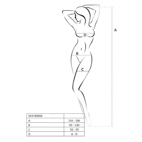 Бодістокінг Passion ECO BS006 white, з доступом, халтер, імітація підв’язок | Зображення 4