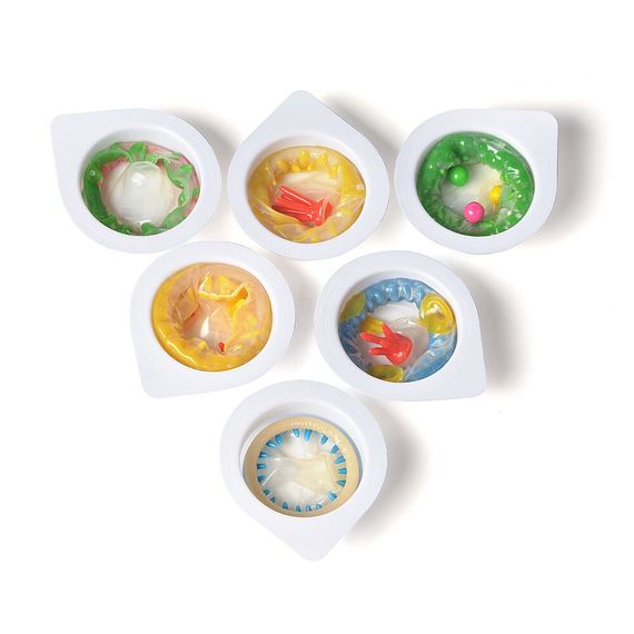 Насадка на член Recare Spike Condom Yellow (презерватив з вусиками та спіраллю шипів) | Зображення 6