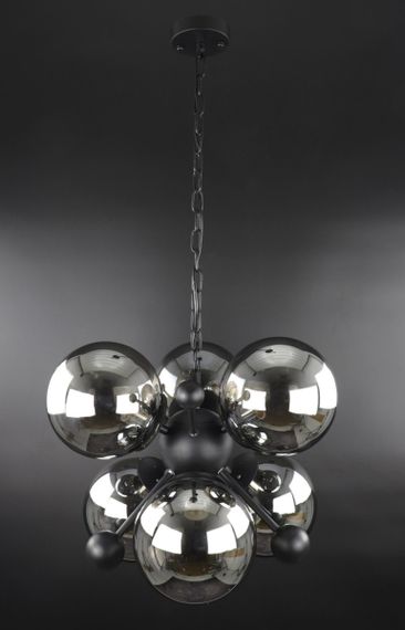 Люстра підвісна LOFT на 6 лампочок 25788 Чорний 50-120х48х48 см. | Зображення 2