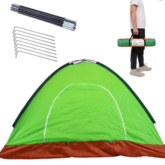 Туристичний намет 4-х місний, 200х200см, колір Рандом / Намет для кемпінгу / Чотиримісний намет