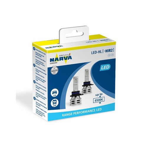 Комплект світлодіодних ламп Narva 18044 HIR2 12/24v 6500K X2 24W RPL Range Performance | Зображення 1