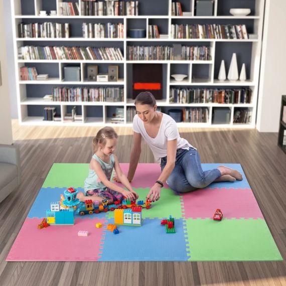 Килимок-пазл EVA 9 шт., 176×176 см, 10 мм, антиковзкий, для фітнесу та дому | Зображення 5