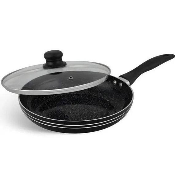 Сковорода UNIQUE UN-5163 22см с крышкой антипригарным покрытием, Глубокая сковорода для кухни | Зображення 1