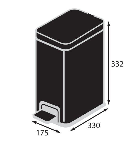 Відро для сміття Koer TC-010108-05 з плавним закриттям, прямокутне, 8 л, чорний (KR5593) | Зображення 4
