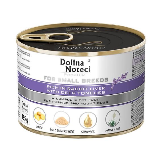 Dolina Noteci Premium 185гр для щенков мелких пород с печенью кролика и оленьего языка