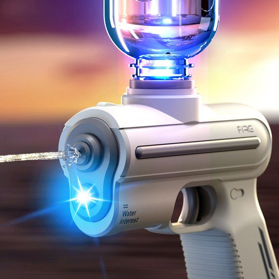 Водяний акумуляторний пістолет Water Gun 9007B (200ml) with lithium battery White | Зображення 3