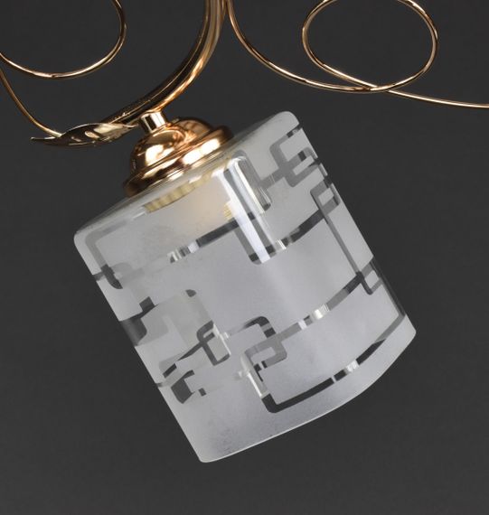 Люстра стельова на 5 лампочок 27289 Золото 25х52х52 см. | Зображення 1