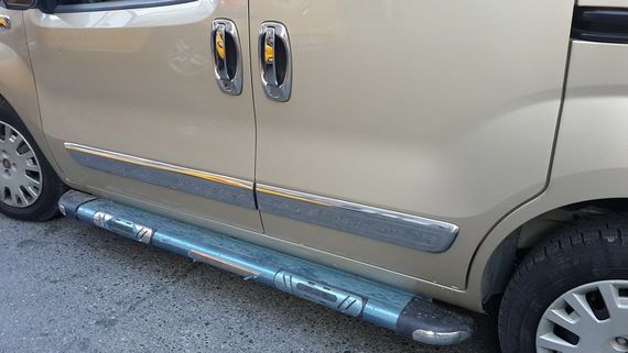 Молдинг дверной (4 шт, нерж.) OmsaLine - Итальянская нержавейка для Fiat Fiorino/Qubo 2008-2024 гг | Зображення 2