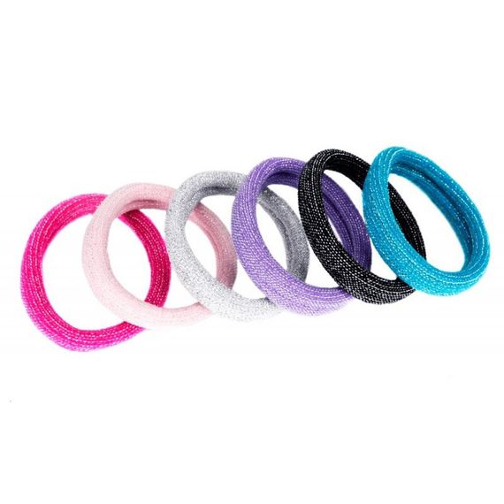 Детская резинка для волос 0307-1113-4 с блеском, набор 50 шт