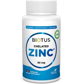 Микроэлемент Цинк Biotus Chelated Zinc 30 mg 100 Caps BIO-530357
