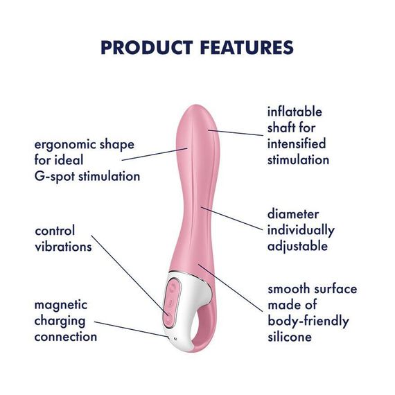 Надувний вібратор для точки G Satisfyer Air Pump Vibrator 2 з функцією розширення | Зображення 4