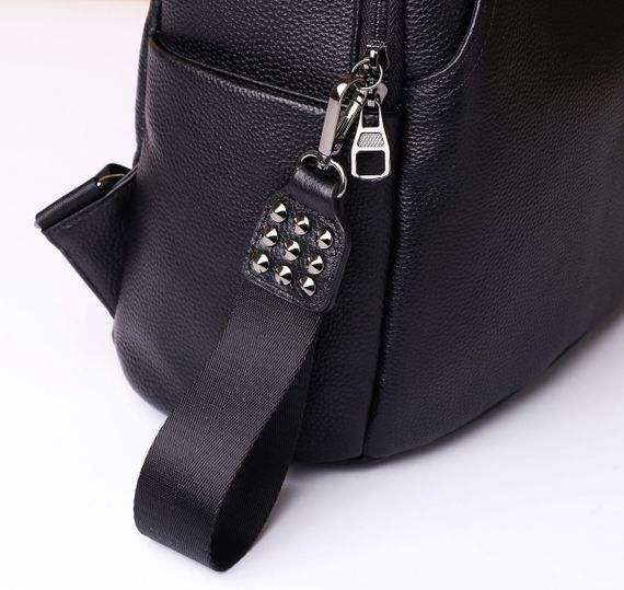 Жіночий класичний шкіряний рюкзак чорний міського типу 85378 | Зображення 5