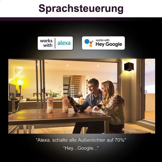 Настінний світильник світлодіодний смарт SNADER 6W LED RGB WiFi квадратний для дому та вулиці, управління додатком та голосом | Зображення 5