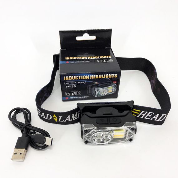 Ліхтар налобний YY-19B-3SMD+2COB(white+yellow+red), Налобний ліхтарик із usb зарядкою | Зображення 5