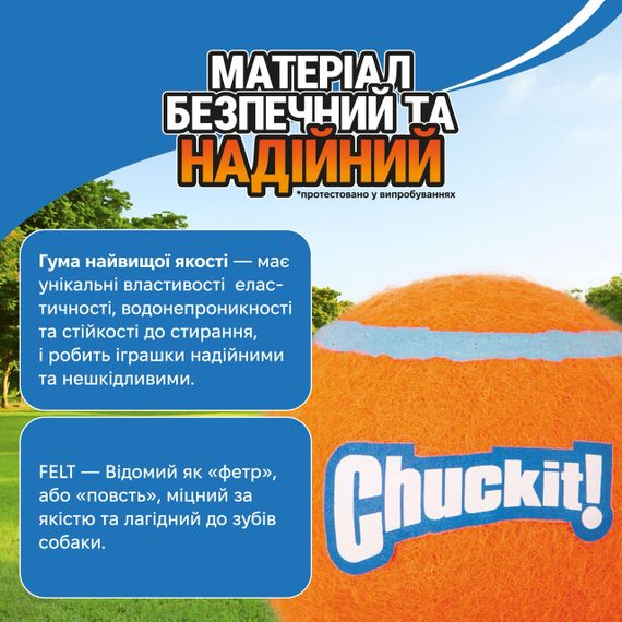 Набір м'ячів для собак Chuckit! Tennis Balls for Dogs, 6.5 см, 2 шт | Зображення 3