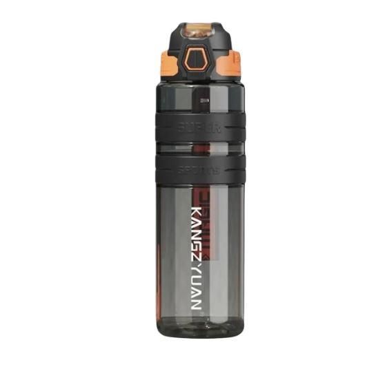 Спортивная бутылка для воды KANGZYUAN 700 мл Черная Тритановая (BPA Free), с клапаном и поилкой | Зображення 8
