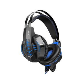 Игровые Наушники с Микрофоном Hoco W102 Blue (LED подсветка)