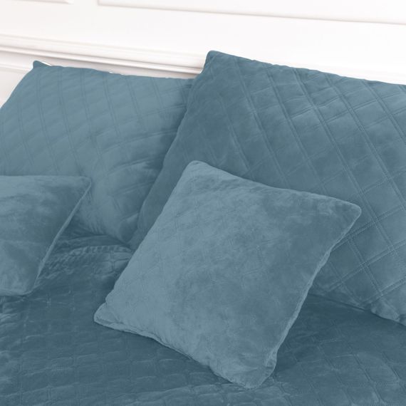 Покрывало двуспальное ТЕП Velour Ромб 4-00516-22873 180х240 см синие | Зображення 4