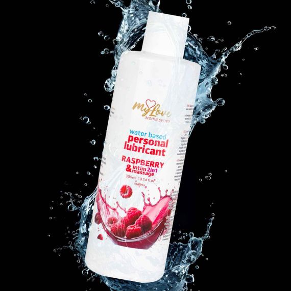 2в1 лубрикант та масажний гель - MyLove Aroma Series Intim&Massage Raspberry, 300 мл Sex Aura | Зображення 3