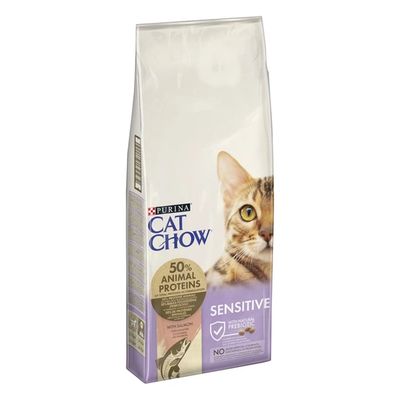 Сухий корм Purina Cat Chow Sensitive для дорослих котів із чутливою шкірою та травленням, лосось 15кг | Зображення 2