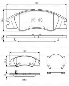 Колодки гальмівні дискові KIA CERATO передні.  BOSCH (0986494577)