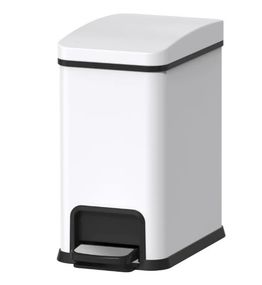 Відро для сміття Koer TC-010108-08 з плавним закриттям, прямокутне, 8 л, білий (KR5592)