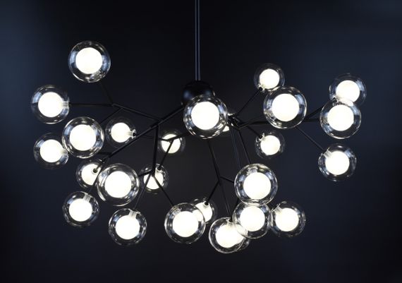 Люстра підвісна на 27 лампочок 26419 Чорний 65-115х80х80 см. | Зображення 5