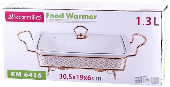 Марміт Kamille Food Warmer "In Gold" керамічна форма 1.3л, 30.5см з підігрівом | Зображення 4