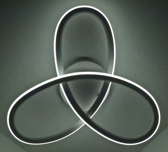 Люстра світлодіодна стельова LED світильник для квартири на стелю лед з пультом 25652 Білий 13х55х55 см. | Зображення 1