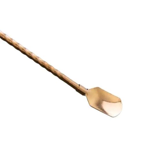 Набор многоразовых ложек-трубочек 6 шт для напитков 22 см с щеткой для мытья из нержавеющей стали Бронзовый HP-20-20 | Зображення 1