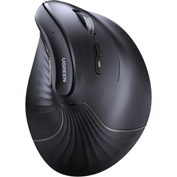 Мишка UGREEN 2.4GHz MU008, бездротова, вертикальна 4000dpi., 4кн., Чорна | Зображення 1