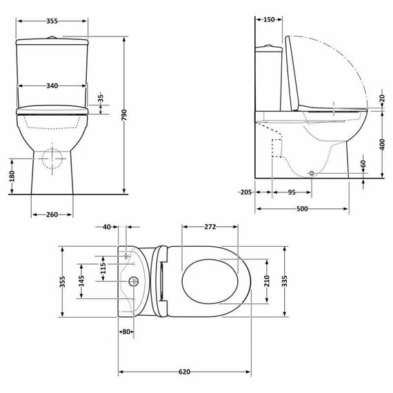 Унітаз підлоговий Qtap Arvin Ultra Quiet 630×350×795 мм із сидінням Soft-close, White QTARV27W49259 | Зображення 1