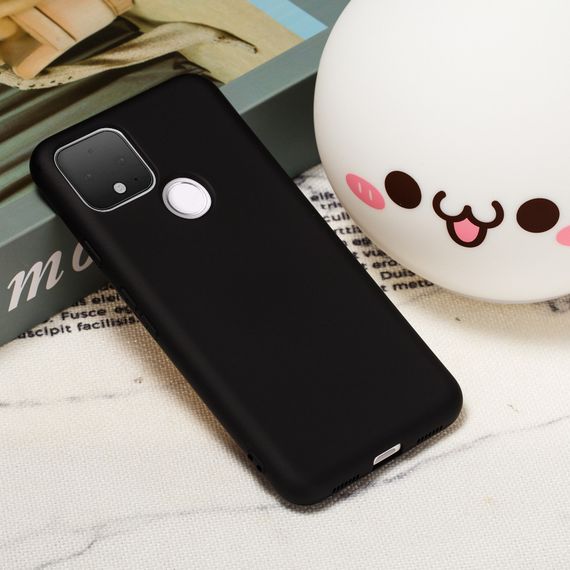 Силіконовий чохол для Google Pixel 5 чорний з мікрофіброю Soft touch