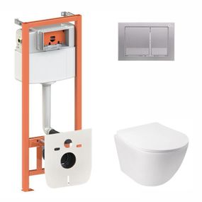 Готове рішення Qtap для ванної кімнати: підвісний унітаз Jay Rimless 520х360х320 + комплект інсталяції Nest 4 в 1 (квадратна