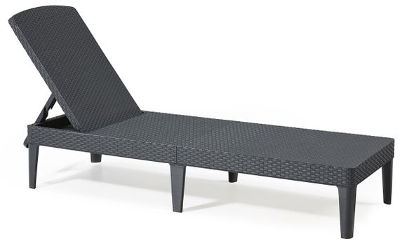 Шезлонг лежак розкладний пластиковий Keter (Кетер) Allibert Jaipur Sun lounger (17205843) Антрацит