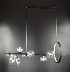 Люстра підвісна на 7 лампочок 26417 Чорний 30-80х30х90 см.