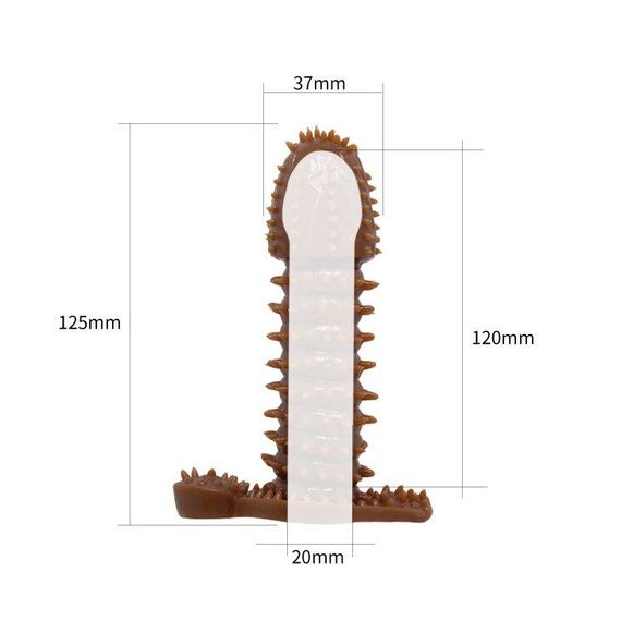 Насадка-презерватив BI-016005-0902S ( коричнева ) Sex Aura | Зображення 6