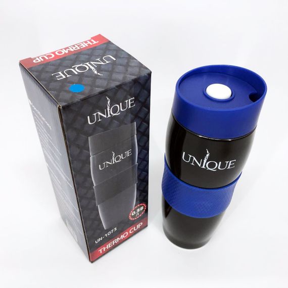Термокухоль UNIQUE UN-1073 0.38 л, Термос з нержавіючої сталі металевий. Колір: синій | Зображення 1