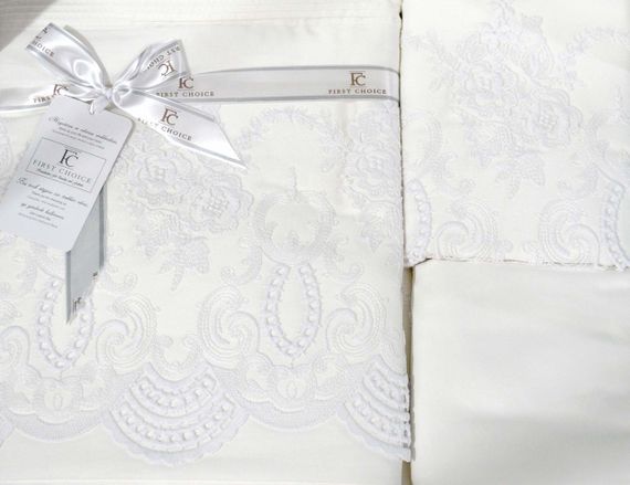 Комплект постільної білизни First Choice Vip Satin Moonlight 200x220 см Hilary White | Зображення 2