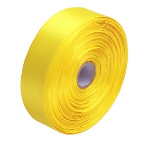 Атласна стрічка для рукоділля АБ-304, 2,5 см x 23 м, Жовтий