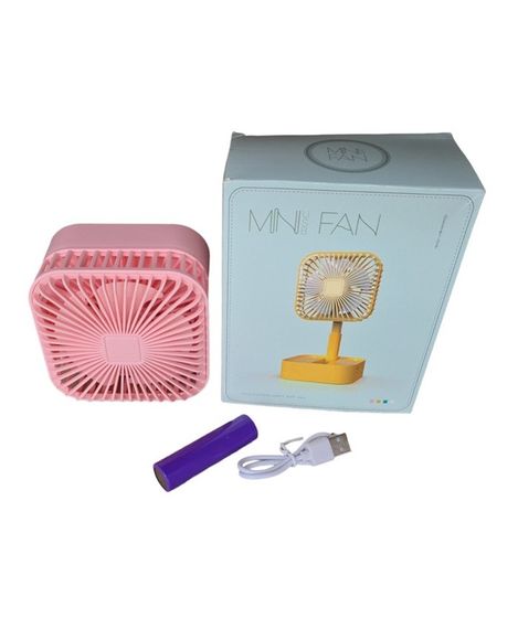 Вентилятор настільний портативний Mini Fun JY-1 129 акумуляторний складний  Рожевий | Зображення 1